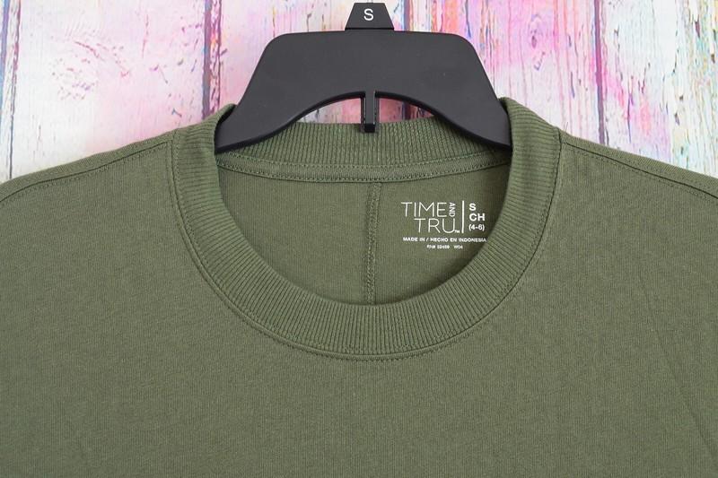 Women's Time And Tru Tee Shirt Knit Dress Relaxed Fit S-XL Green Short Sleeve