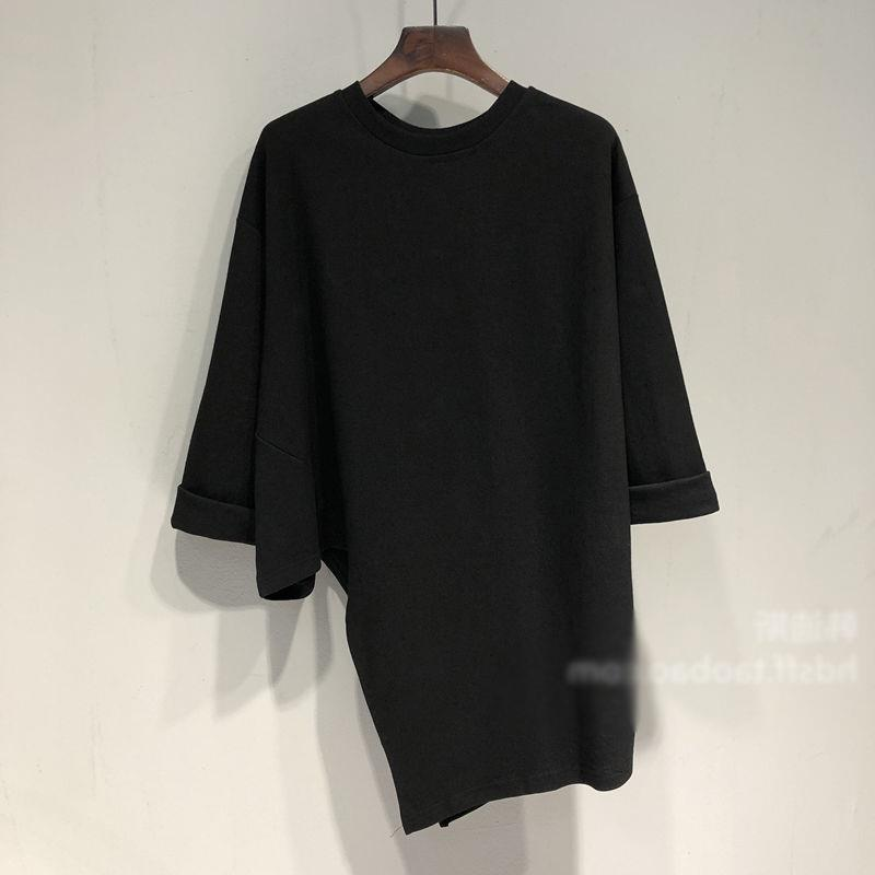 Women's Top Summer Asymmetric Long Sleeve T-shirt Design Loose Round Neck Top