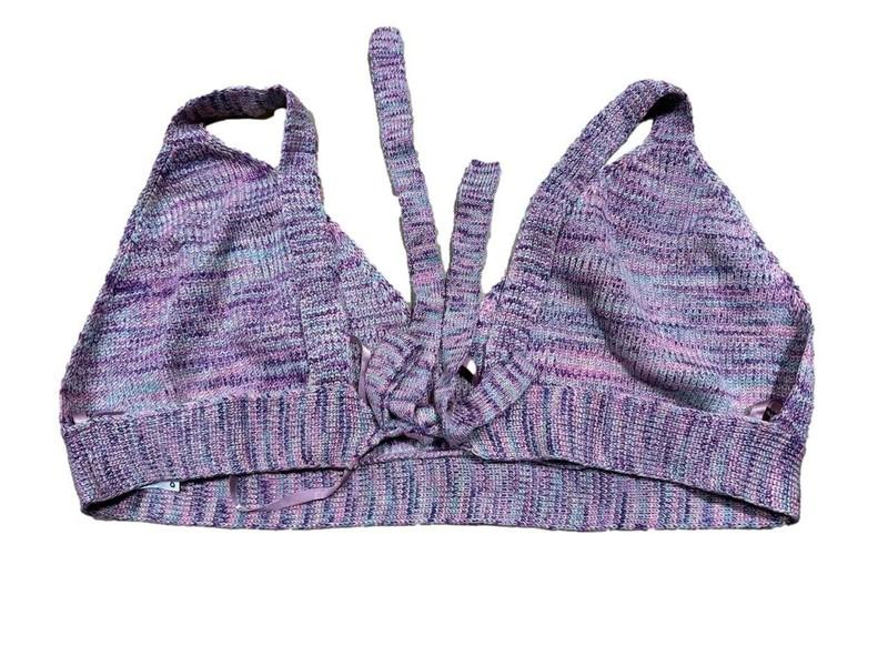 Women's Triangle Cup Sweater Tiny Tank Top - Wild Fable Purple Spacedye XL