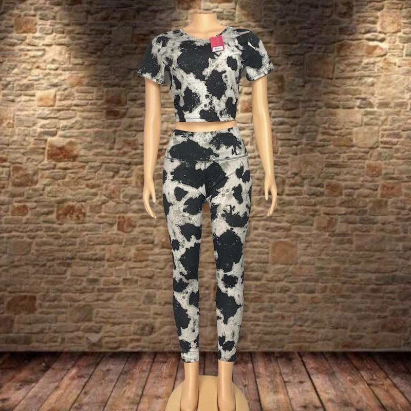 Women's Two Piece Outfit Sleeveless Casual Sports Crop Top Leggings Pants Set