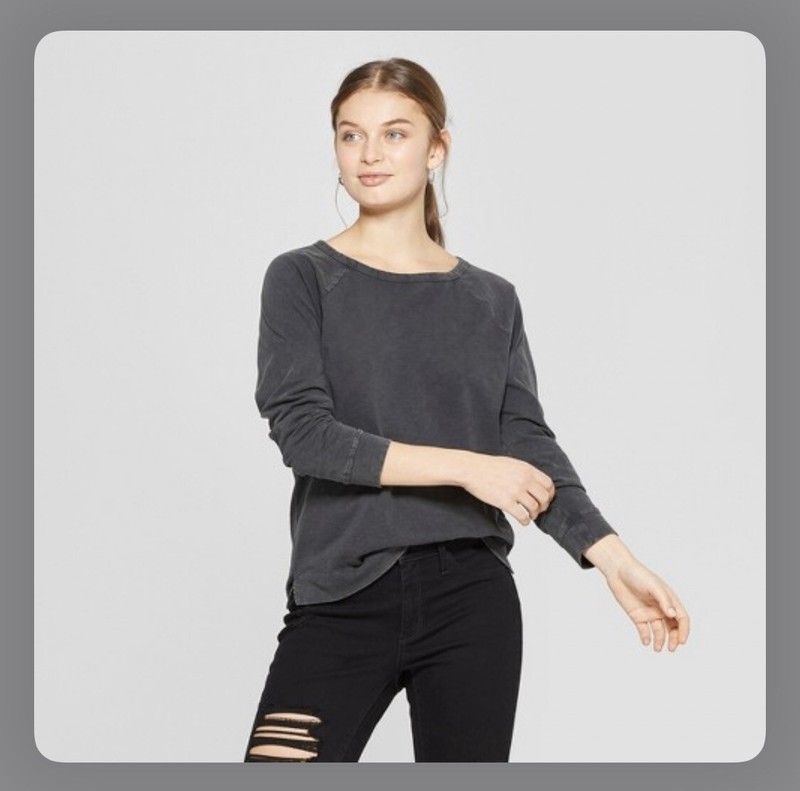 Women's Universal Threads Brand (Target) Long-Sleeve Charcoal Shirt Size L Large