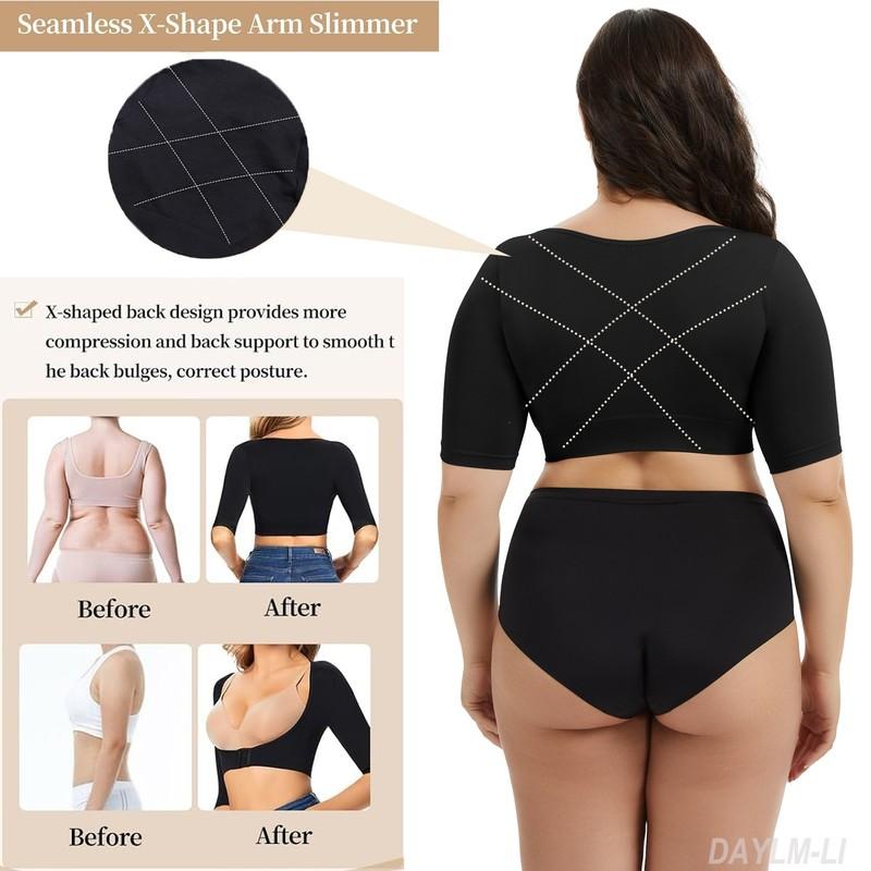 Women's Upper Arm Shaper Compression Sleeves Post Surgery Shapewear Tops Slimmer