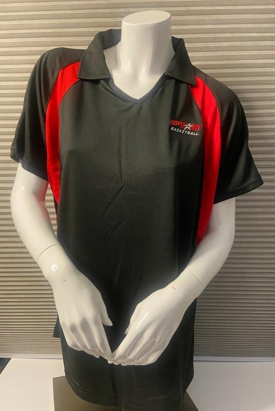 Women's Upward Basketball Shirt Black/Red Short Sleeve Size L