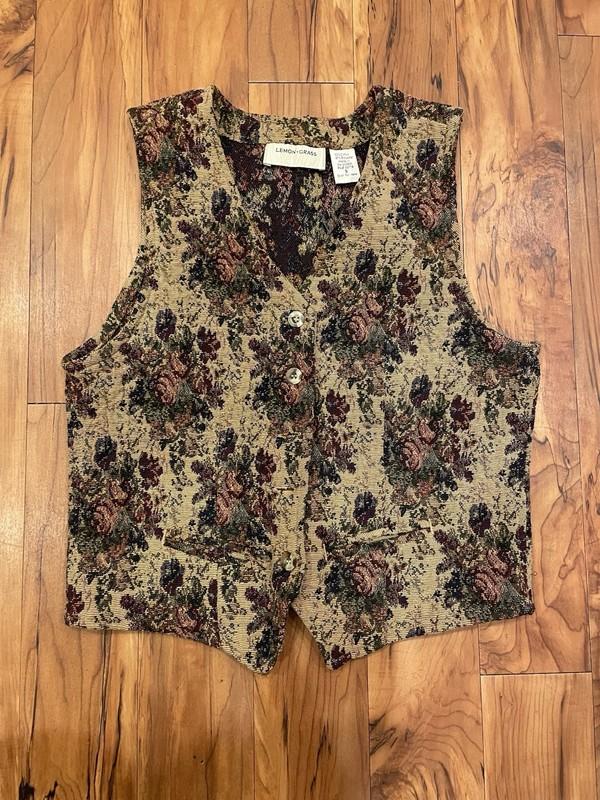 Women’s Vintage Brown Floral Vest