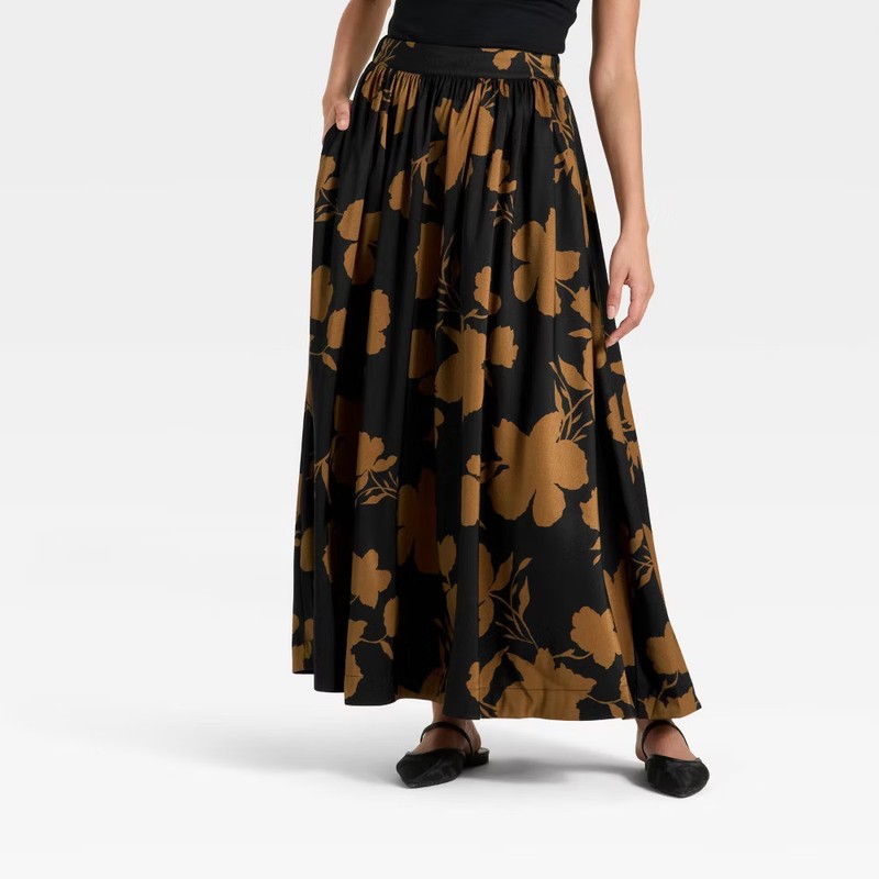 Women's Voluminous Maxi A-Line Skirt - A New Day
