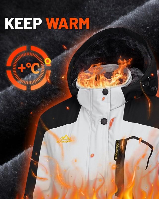 Women's Waterproof Ski Snow Jacket Winter Warm Fleece Lined Mountain Hiking Coat