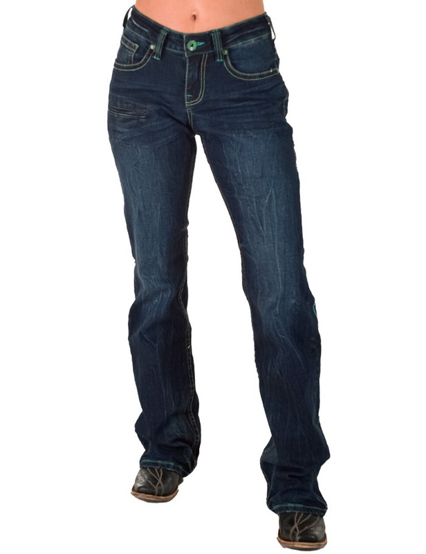 Women's Western Jeans- TURQUOISE ARROWS By COWGIRL TUFF COMPANY