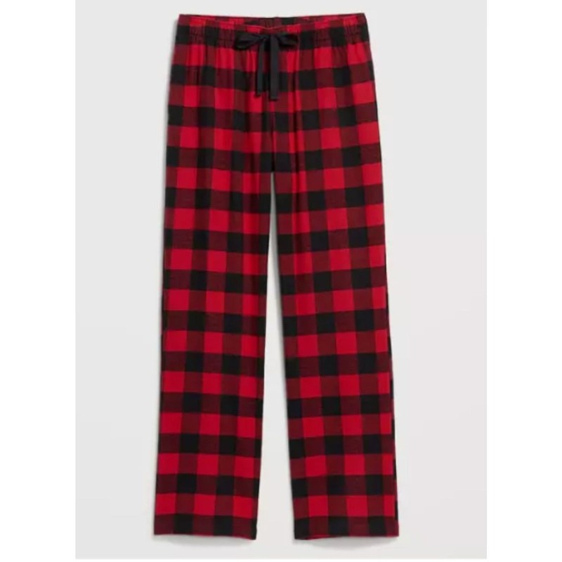 Women's XXL Flannel Pajama Pants Mid Rise w/ pockets Old Navy black & red check