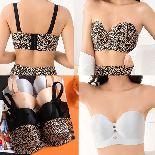Women Semi cup Bras Wireless Seamless Strapless Bridal Plus Size Underwear 37221