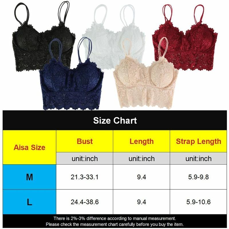 Women Sexy Crochet Lace Bralette Bra Push Up Cami Tank Crop Top Padded Lingerie