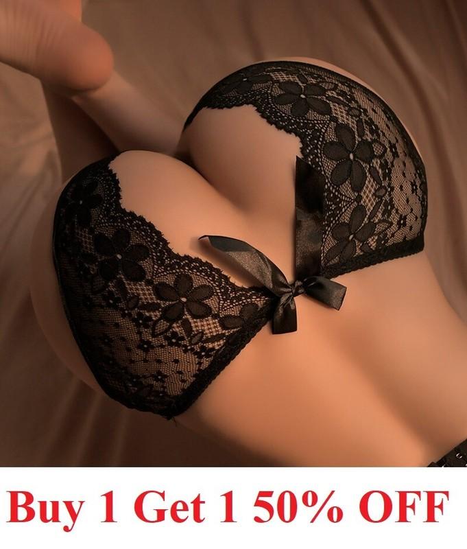 Women Sexy Lace Briefs Crotchles G-string Thongs Lingerie Underwear Panties