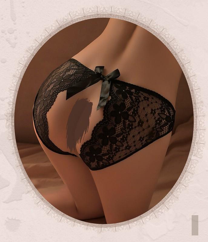 Women Sexy Lace Briefs Crotchles G-string Thongs Lingerie Underwear Panties