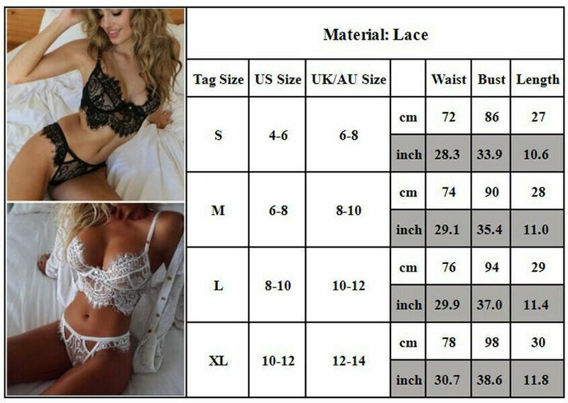 Women Sexy Lace Lingerie Bralette Bra Set Thong Underwear Nightwear Pajamas