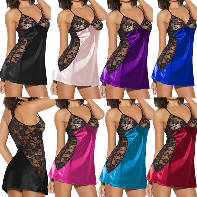 Women Sexy-Lingerie Babydoll G-string Sleepwear Underwear Lace Dress Nightwear ☽
