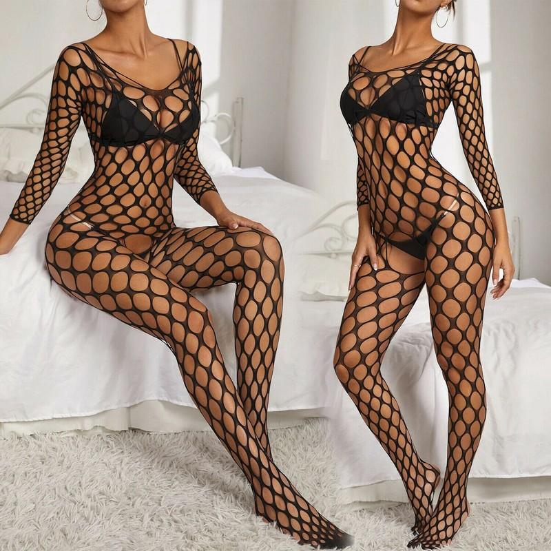 Women Sexy Lingerie Fishnet Body Stockings Nightwear Sleepwear Bodysuit Babydoll