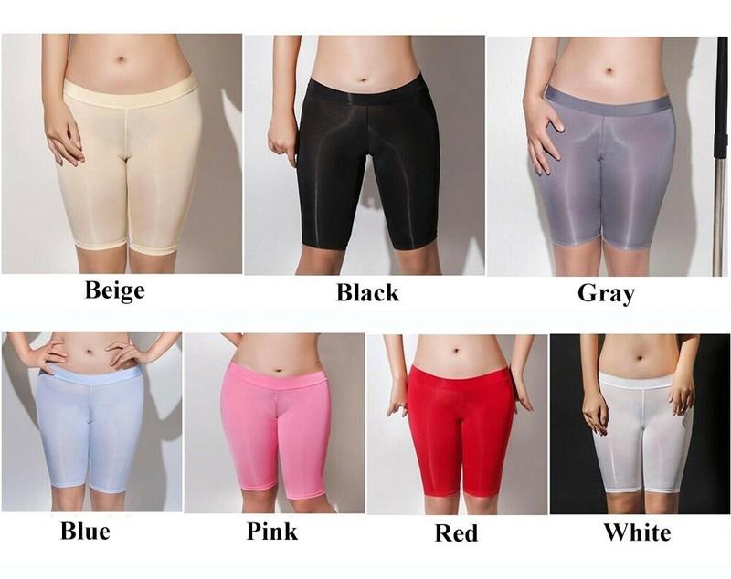Women Sexy Sheer Boyshorts Bodycon Silky Shiny Glossy Panties Underwear Lingerie