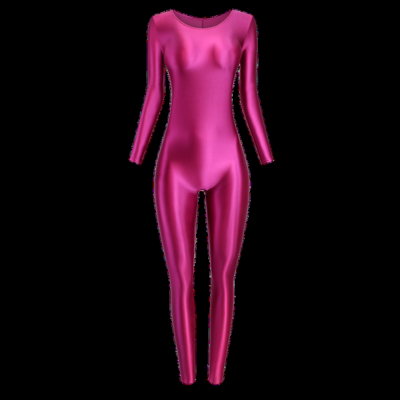 Women Sexy Shiny Glossy Jumpsuits Bodysuit Legging Catsuit Overalls Leotard Suit
