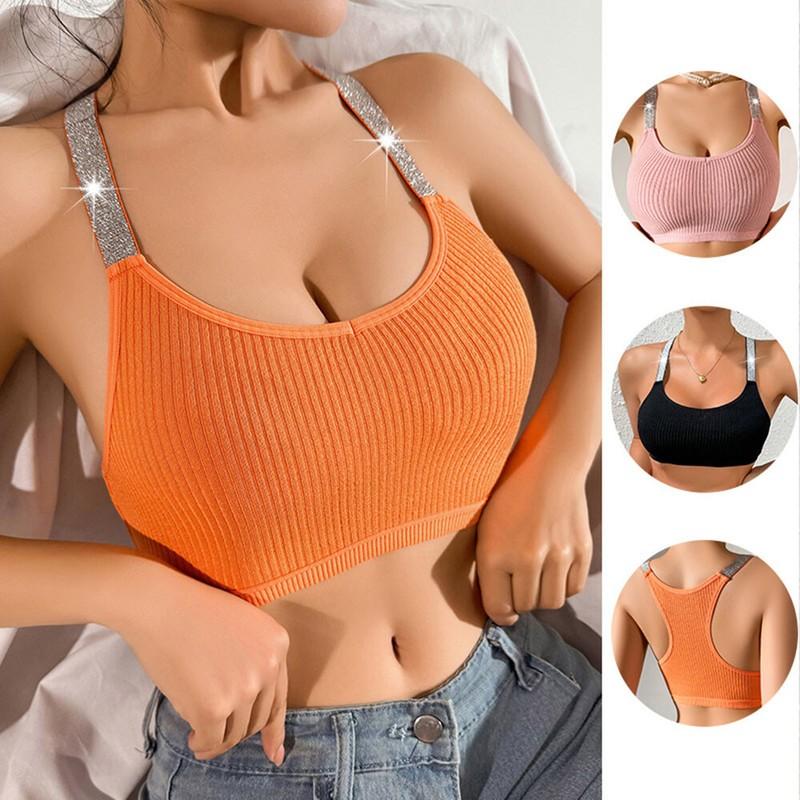 Women Sexy Solid Backless Tank Crop Top Push Up Bra Clubwear Party Tee Lingerie