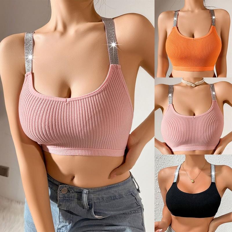 Women Sexy Solid Backless Tank Crop Top Push Up Bra Clubwear Party Tee Lingerie