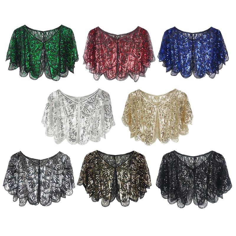 Women Shawl Party Bolero Vintage Cape Mysterious Cover-up Birthday Capelet Wrap