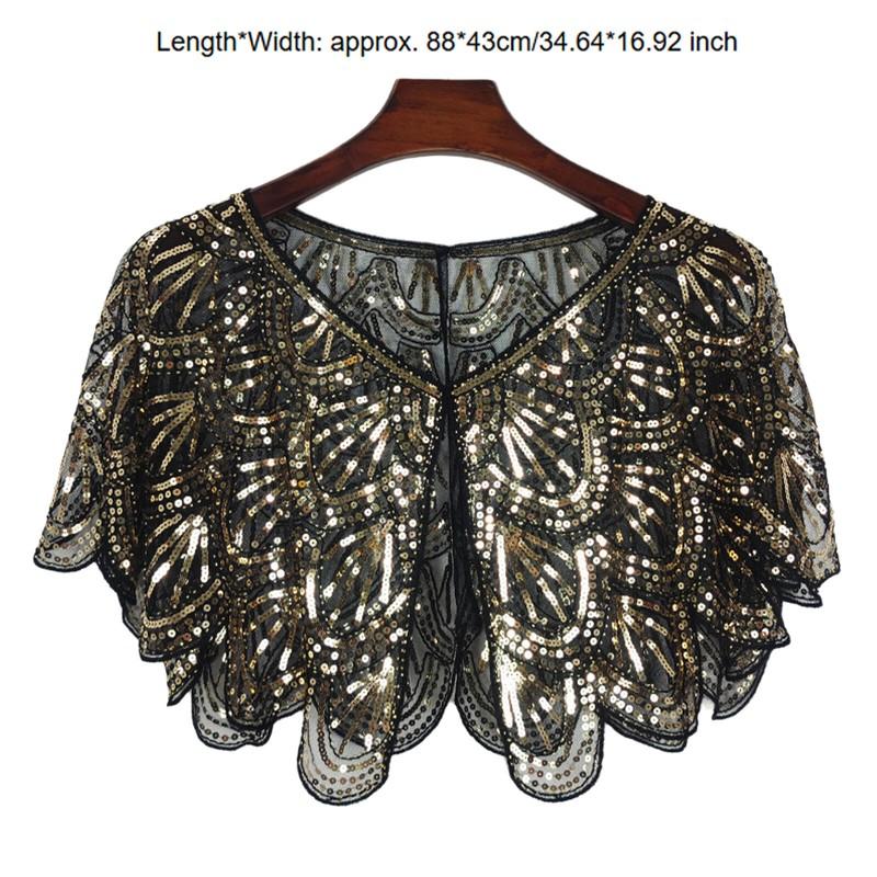 Women Shawl Party Bolero Vintage Cape Mysterious Cover-up Birthday Capelet Wrap