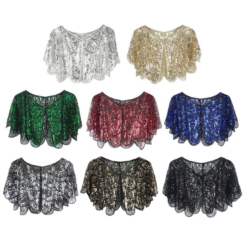 Women Shawl Party Bolero Vintage Cape Mysterious Cover-up Birthday Capelet Wrap