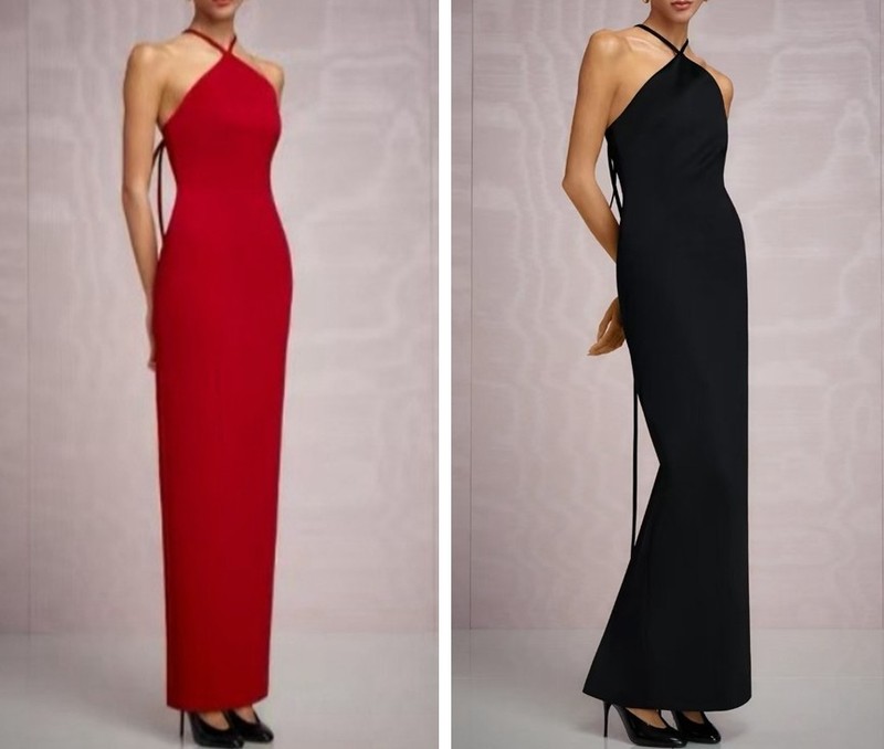 Women Solace London Halterneck Slim Fit Backless Maxi Dress