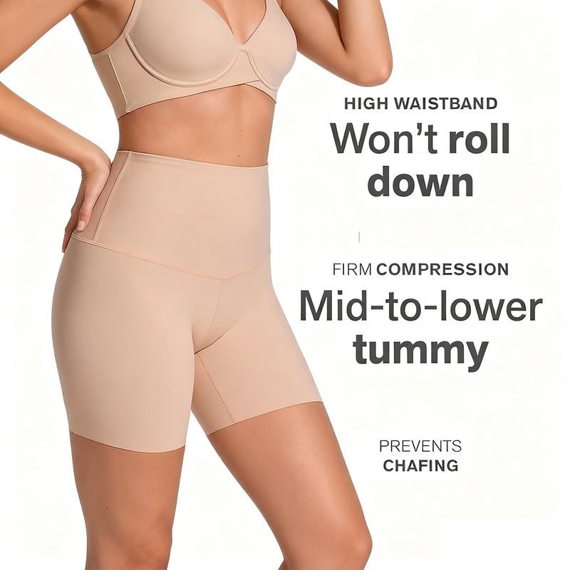 Women Stay In Place Shapewear High Waisted Tummy Control Shorts Seamless Panties