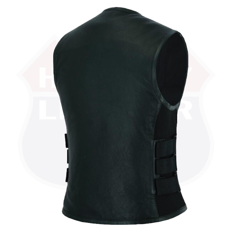 Women SWAT Bullet Proof Style Leather Motorcycle Vest Bikers Club #HL14200