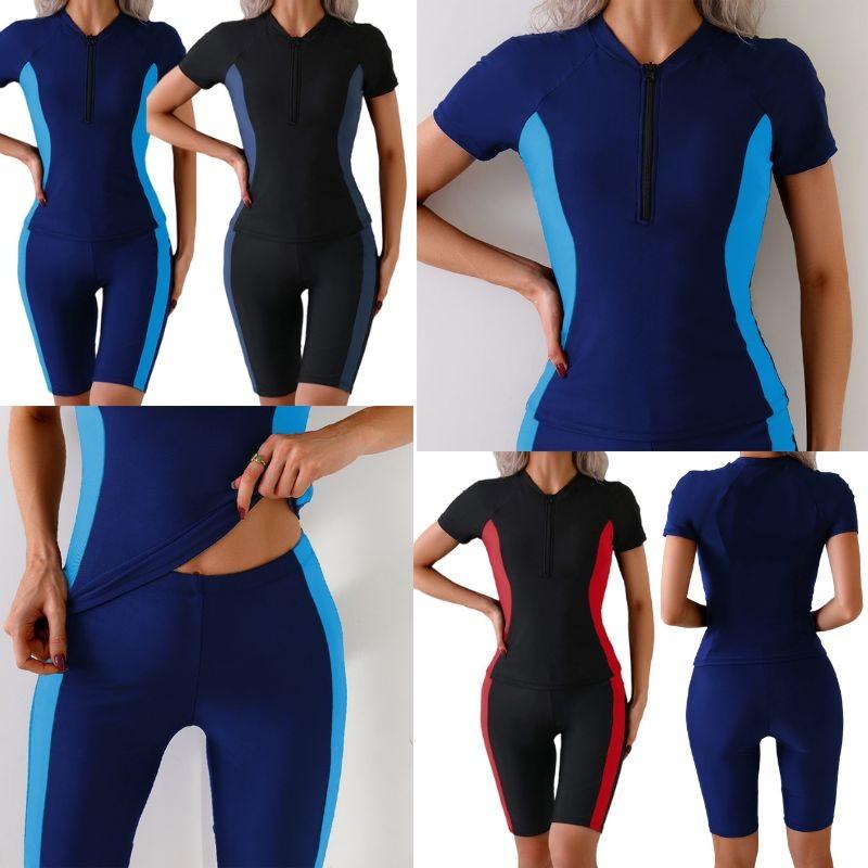 Women Swimsuit Rash Guard Set Quick Dry Outfit Swimwear Adult Vocation Wetsuit