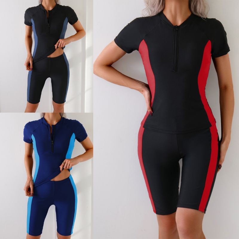 Women Swimsuit Rash Guard Set Quick Dry Outfit Swimwear Adult Vocation Wetsuit
