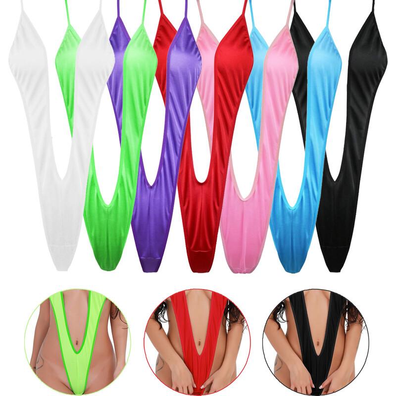 Women Swimwear Bikini Micro V-string Thong G-String One Piece Monokini