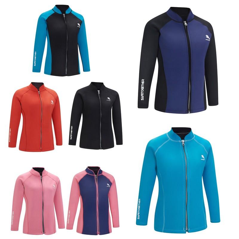 Women Top Bathing Suits Swimsuit 2mm Neoprene Jacket Beachwear Long Sleeve Coat