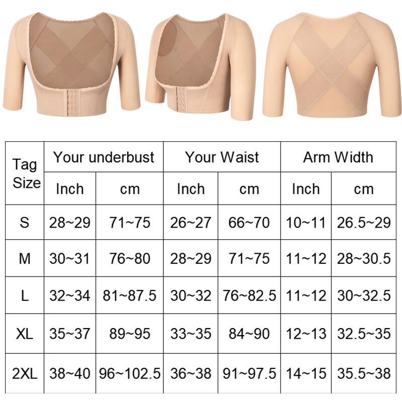 Women Upper Arm Shaper Slimmer Compression Sleeves Wrap Posture Corrector Top