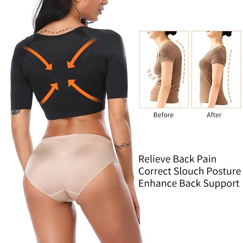 Women Upper Arm Shaper Slimmer Compression Sleeves Wrap Posture Corrector Top
