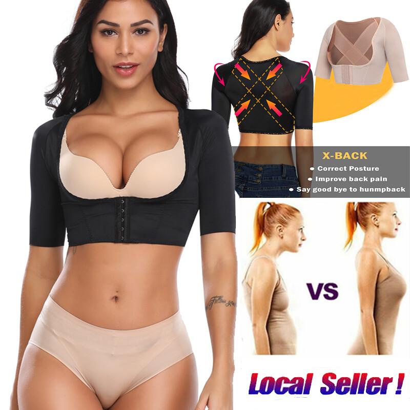 Women Upper Arm Shaper Slimmer Compression Sleeves Wrap Posture Corrector Top