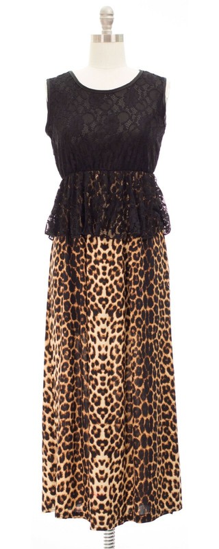 WOMENS ANIMAL MAXI LACE BLACK BROWN RED BLUE SMALL MEDIUM LARGE XLARGE FLIRTY