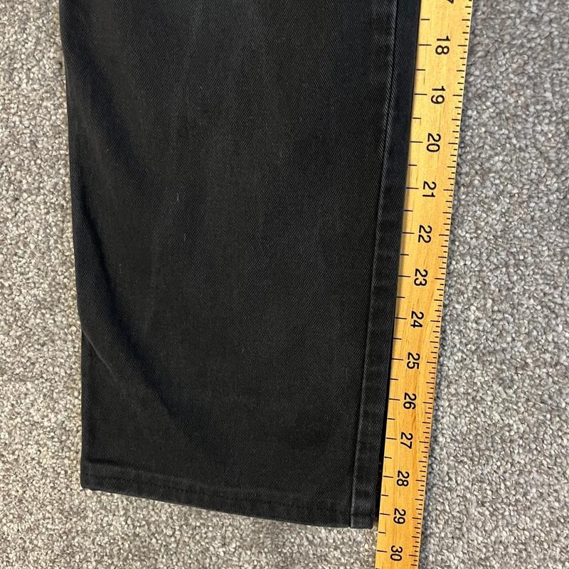 Womens Armani Jeans Straight Leg Mid Rise W29 L30 Black 100% Cotton Zip Fly J05