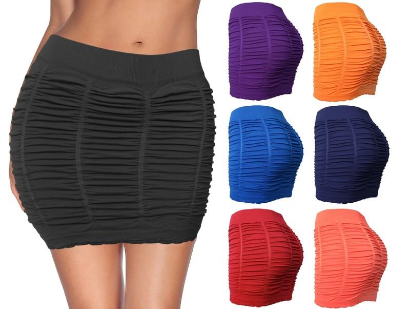Womens Booty Enhancing Mini Stretch Bodycon Club Skirt