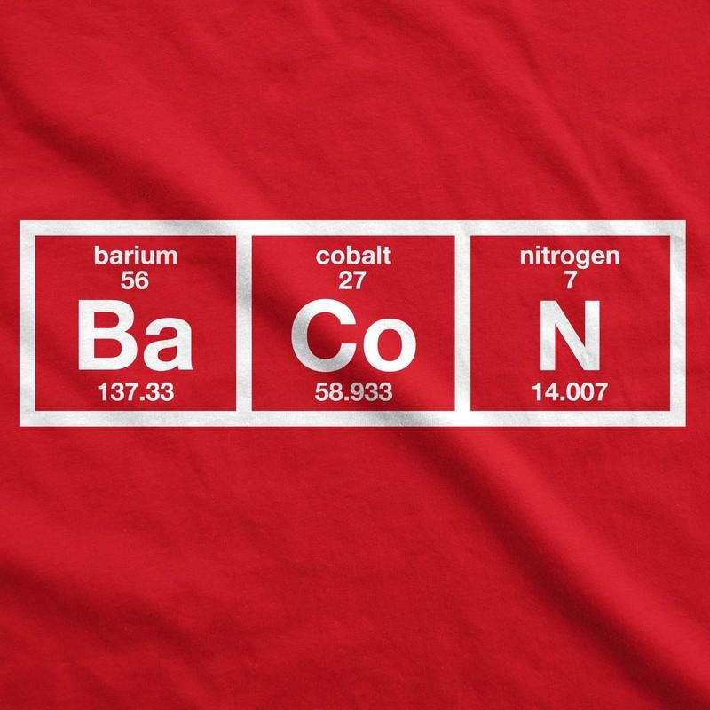 Womens Chemistry Of Bacon T Shirt Funny Periodic Table Tee For Ladies