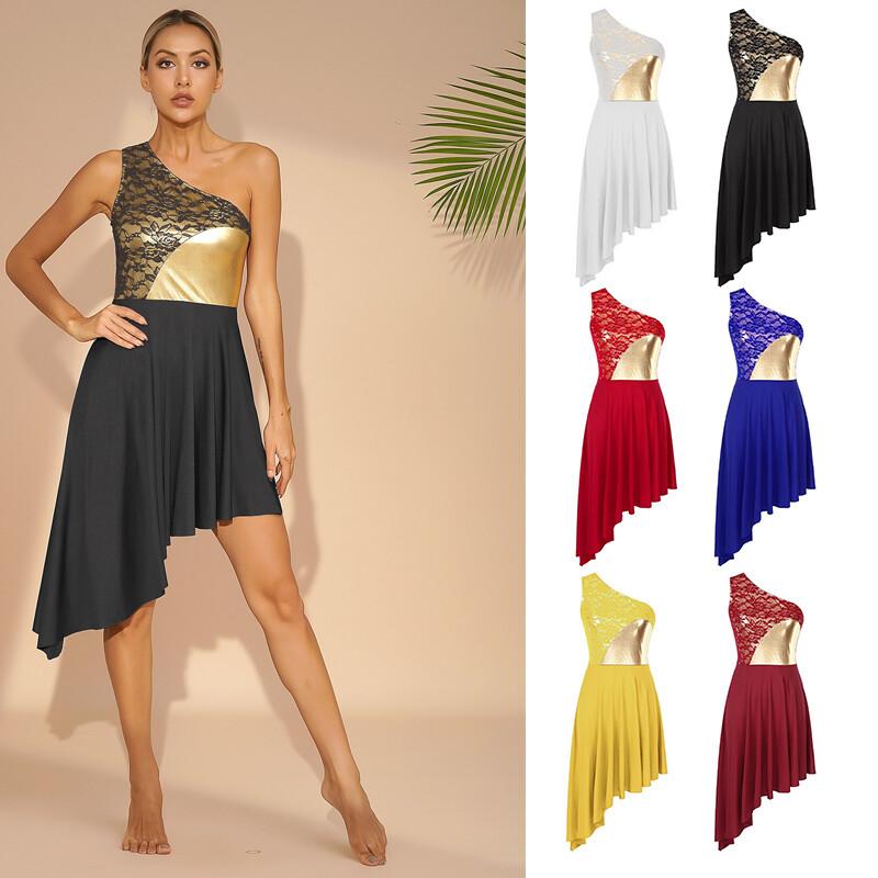 Womens Dancewear Dress Praise Womens Dance Dress Metallic Performance Costume