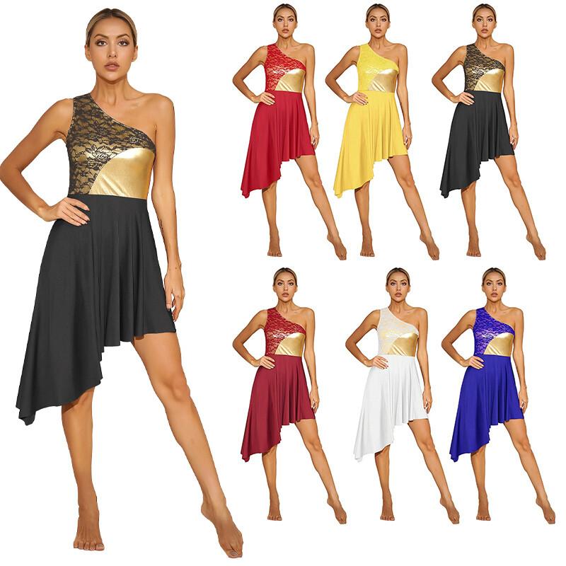 Womens Dancewear Dress Praise Womens Dance Dress Metallic Performance Costume