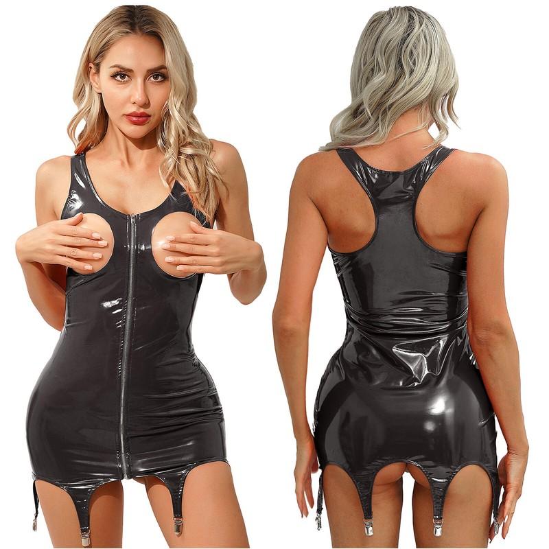 Womens Dress Ladies Leotard Party Nightwear Sleeveless Clubwear Vest Costume