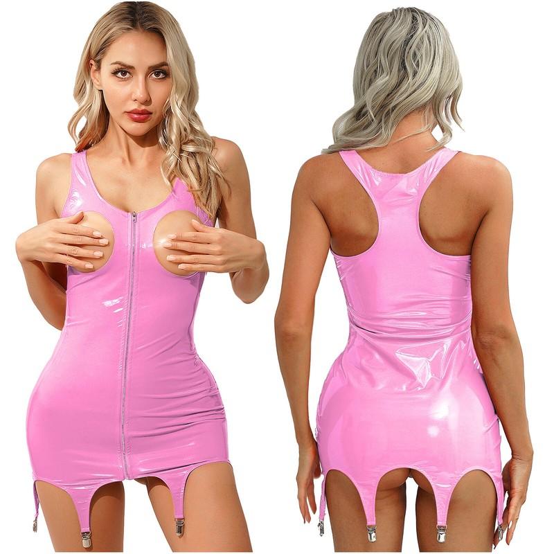 Womens Dress Ladies Leotard Party Nightwear Sleeveless Clubwear Vest Costume