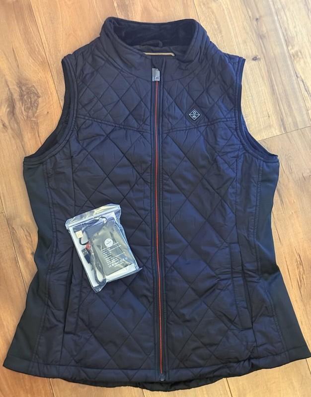 Womens Heated Vest Black 12000amh Battery Lightweight Rechargeable 3 Levels
