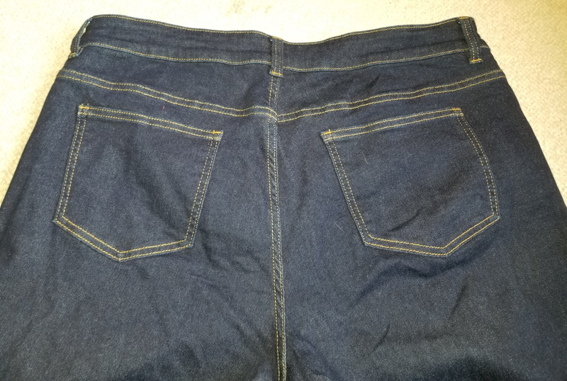 Womens Jeans-UNIVERSAL STANDARD-dark Blue Stretch Denim Wide Leg Ankle-16