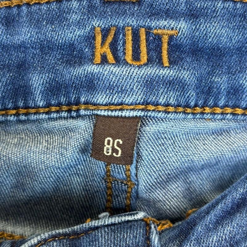 Womens KUT From The Kloth Baby Bootcut Jeans Medium Wash Med Rise Size 8 Short