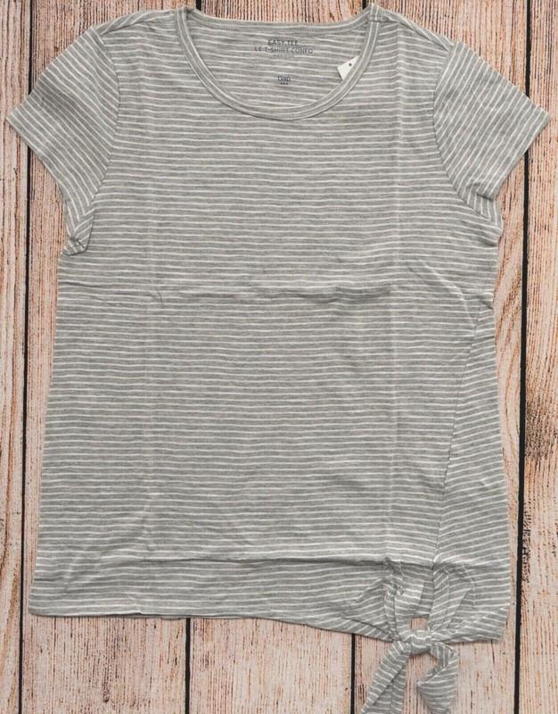 Womens L GAP Easy Tee Tie Gray Stripe (2a12) - 485522