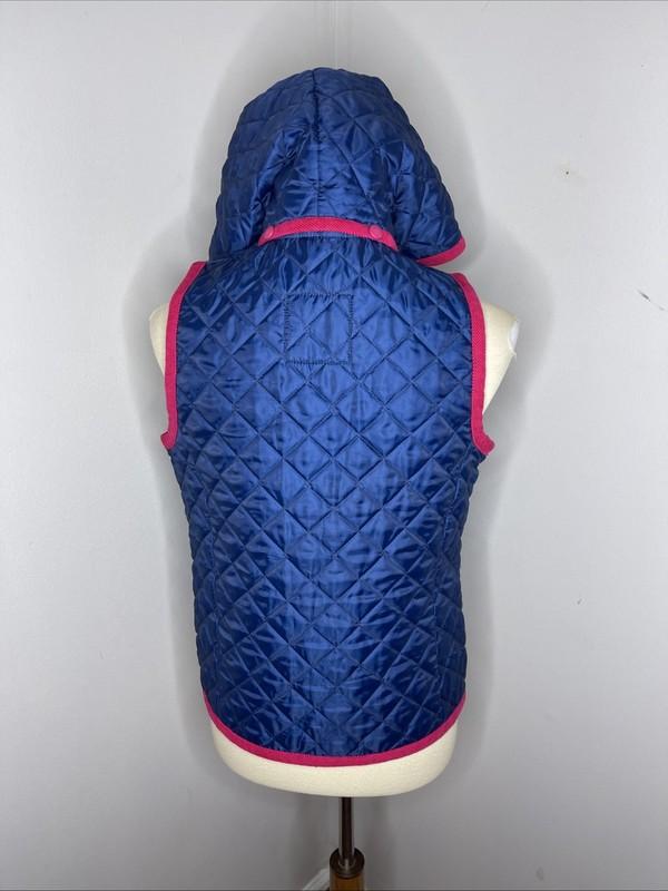Womens Lavenham Liberty Fabric Blue Quilted Hooded Vest UK 12 US 38