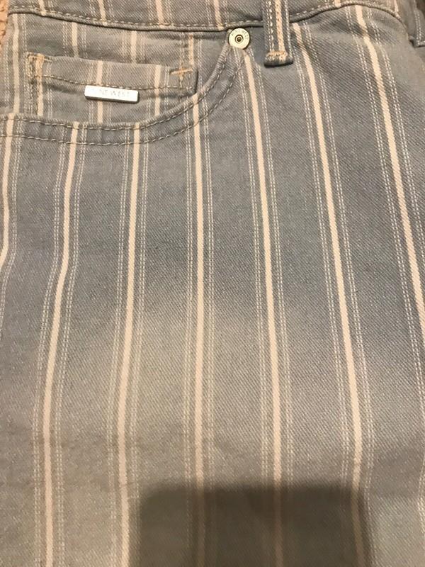 Womens Nine West Jeans Chrystie Sail Away Stripe Denim Capris Size 4